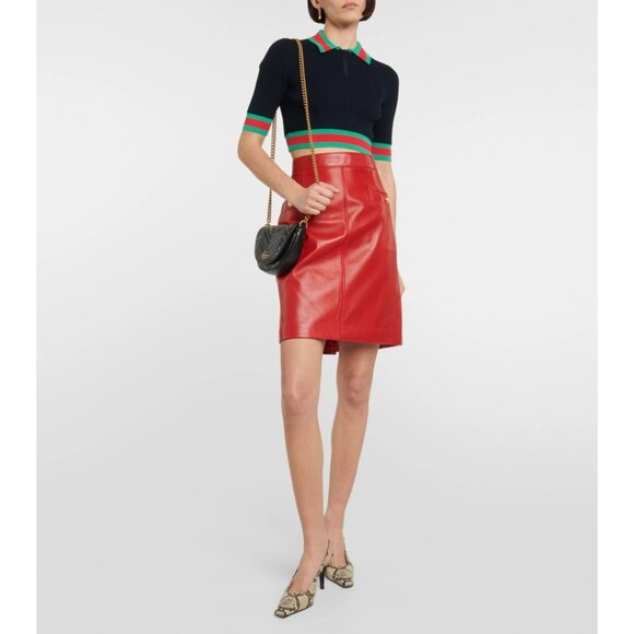 Authentic Gucci GG Marmont Half Moon Mini Crossbody Bag Black Matelassé Leather - Picture 2 of 12